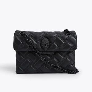 KURT GEIGER LONDON BLACK LEATHER MINI KENSINGTON DRENCH BAG